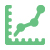 Green growing graph icon