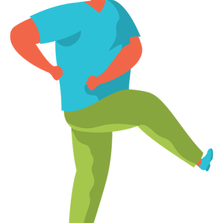 Vector style illustration of a happy person swinging