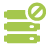 Green icon of a server