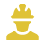 Yellow icon of man with hard hat