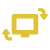Yellow rotating device icon
