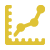 Yellow growing graph icon