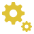 Yellow icon of cogs