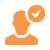 Orange man with check mark icon