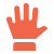 Red outstretched hand icon
