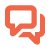 Red overlapping speech bubbles icon
