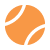 Orange icon of baseball or tennis ball