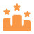 Orange podium icon with stars at top